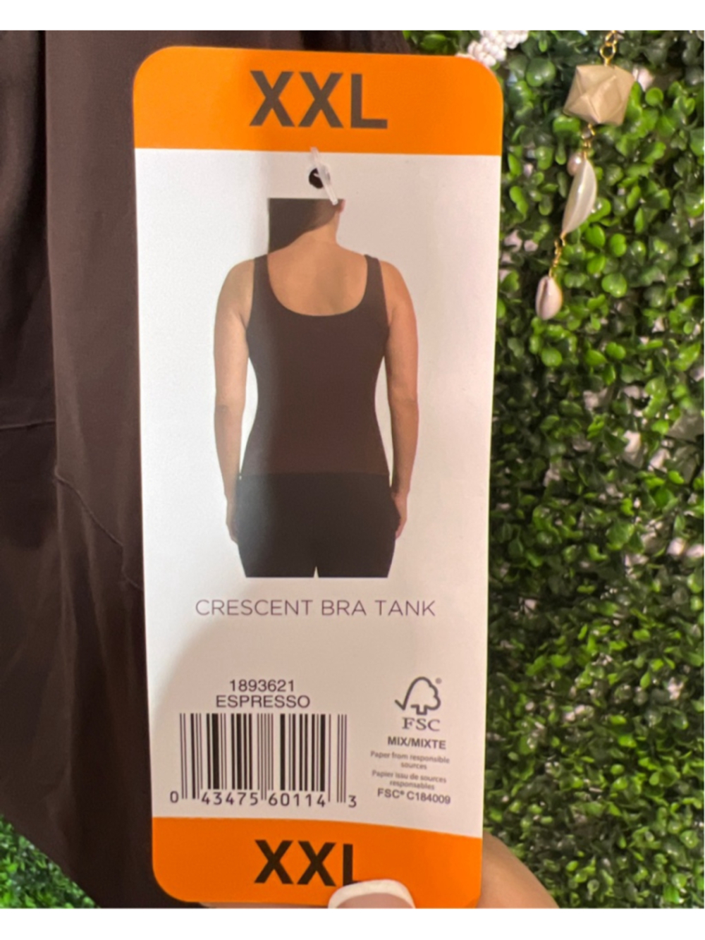 Women's Danskin Crescent Bra Tank Top XXL Brown - Picture 3 of 8